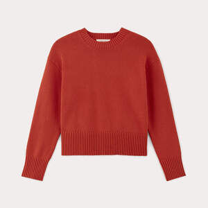 Everlane Women's Boxy Sweater in Everyday Cotton in Poppy Red, Size Medium